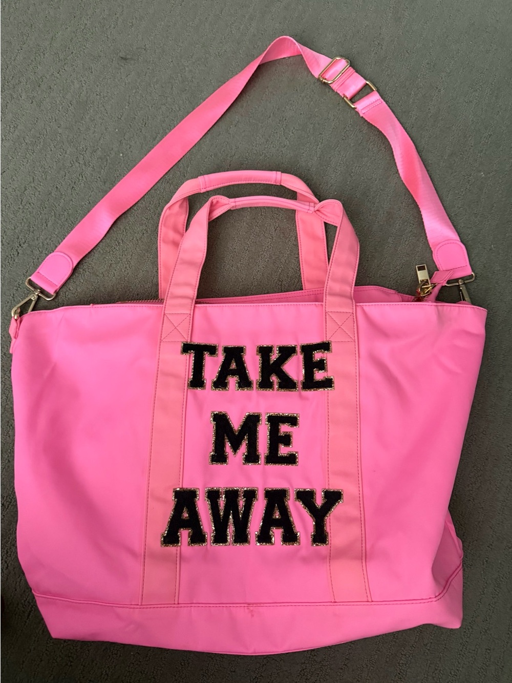 Stoney Clover Lane Pink Large Tote “Take Me Away” Travel Bag